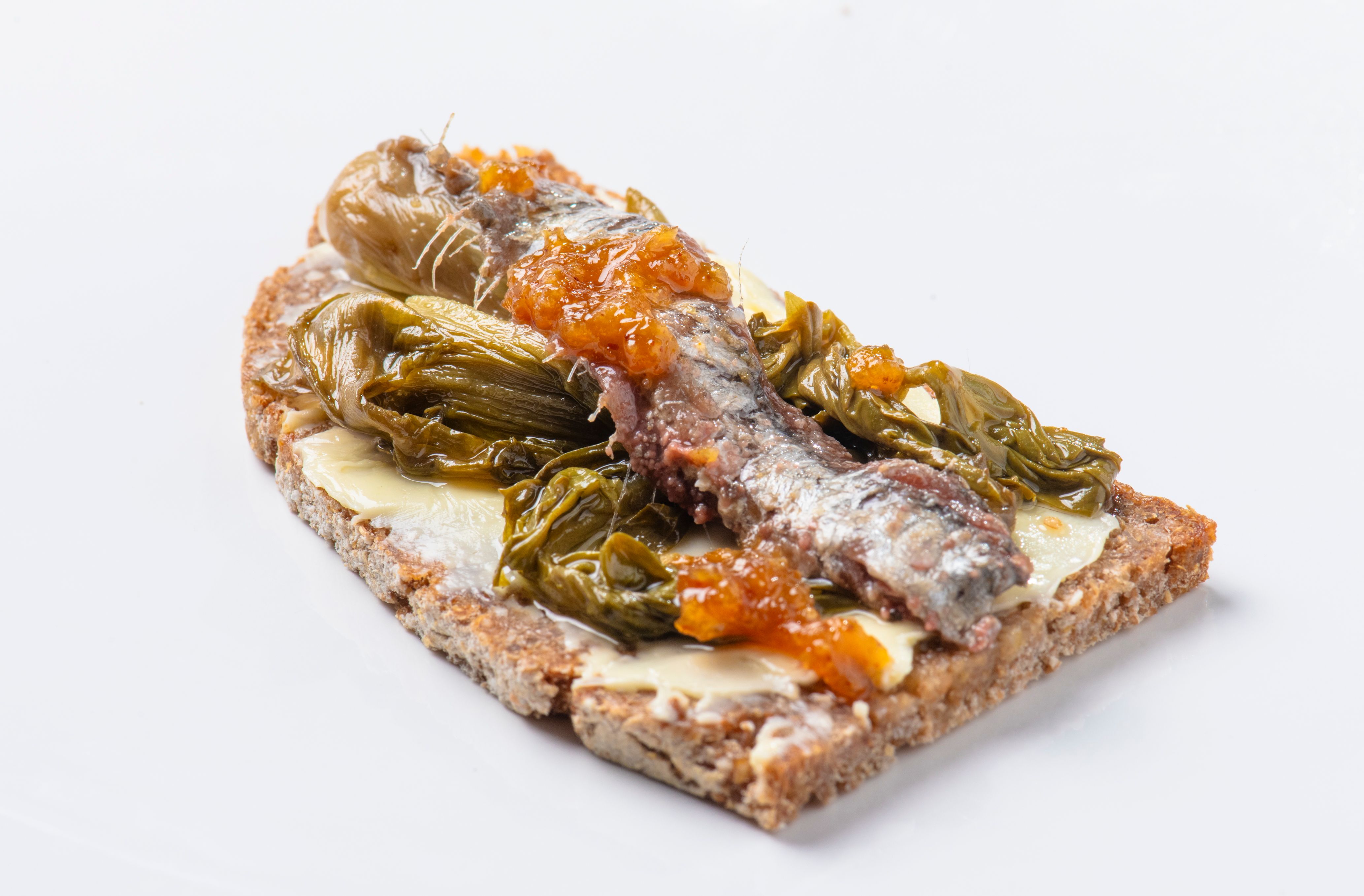 Radic Di Mont, Sardelle, Orangemostarda Brot Aceto Sirk